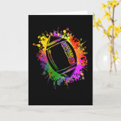 American Football Rugby Watercolor Splashes カード (黄色い花)