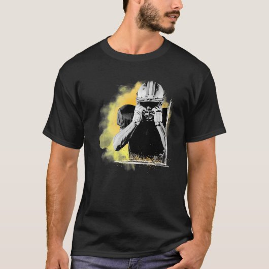 American Football Sports Yellow Player  Tシャツ (正面)