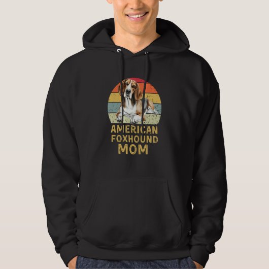 American Foxhound Dog Mom Retro My Dogs Are My Car パーカ (正面)
