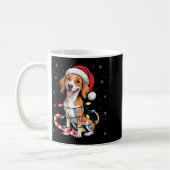 American Foxhound Dog Ugly Christmas Candy Cane Tr コーヒーマグカップ (左)