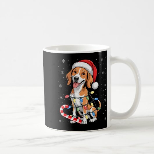 American Foxhound Dog Ugly Christmas Candy Cane Tr コーヒーマグカップ (右)