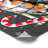 American Foxhound Dog Ugly Christmas Candy Cane Tr ポスター (角)