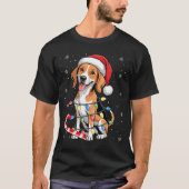 American Foxhound Dog Ugly Christmas Candy Cane Tr Tシャツ (正面)