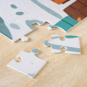 American Foxhound Dogs Christmas Snow Holiday ジグソーパズル (側面)