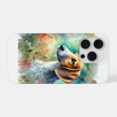 American Foxhound in Watercolor 200624AREF103 - Wa iPhoneケース (裏面横)