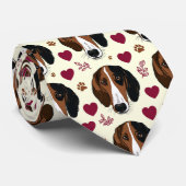 American Foxhound Valentine Hearts Pattern Dog ネクタイ (ロール)