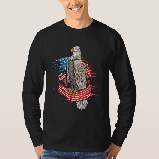 american freedom eagle cross flag military army tシャツ (正面)