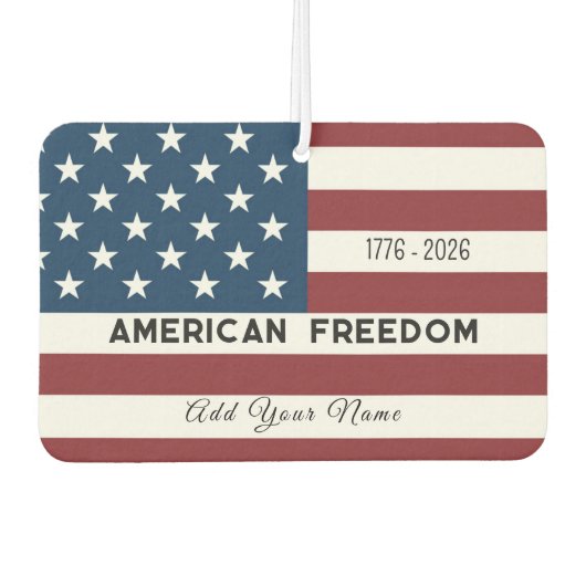 American Freedom Personalized Name カーエアーフレッシュナー (正面)
