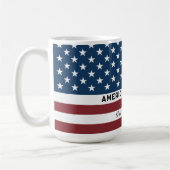 American Freedom Personalized Name コーヒーマグカップ (左)