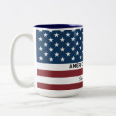 American Freedom Personalized Name ツートーンマグカップ (左)