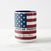 American Freedom Personalized Name ツートーンマグカップ (中央)