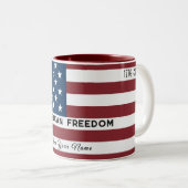 American Freedom Personalized Name ツートーンマグカップ (正面右)