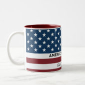 American Freedom Personalized Name ツートーンマグカップ (左)