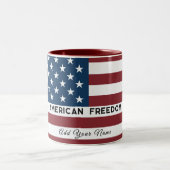American Freedom Personalized Name ツートーンマグカップ (中央)