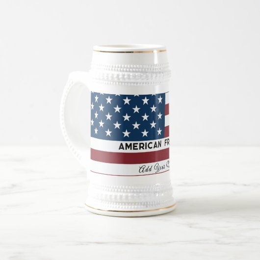 American Freedom Personalized Name ビールジョッキ (正面左)