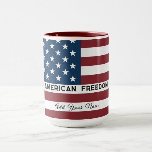 American Freedom Personalized Name マグカップ (中央)