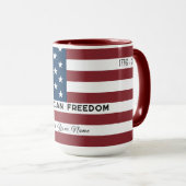 American Freedom Personalized Name マグカップ (正面右)