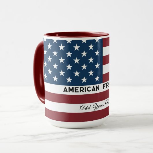 American Freedom Personalized Name マグカップ (正面左)