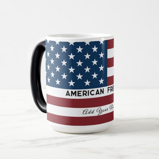 American Freedom Personalized Name モーフィングマグカップ (正面左)