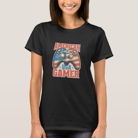 American Gamer  Patriotic Gaming Controller USA 4t Tシャツ (正面)