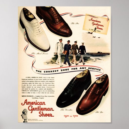 American Gentle Shoes ad, W.W. 2 Era,1943 ポスター (正面)