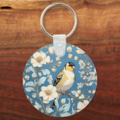 American Goldfinch William Morris Inspired キーホルダー (正面)