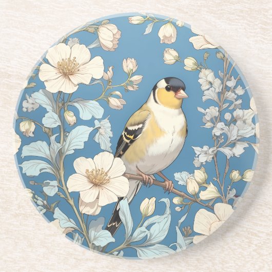 American Goldfinch William Morris Inspired コースター (正面)