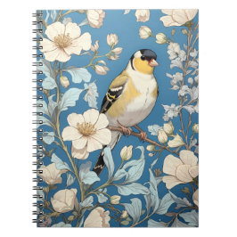 American Goldfinch William Morris Inspired ノートブック