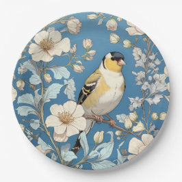 American Goldfinch William Morris Inspired ペーパープレート