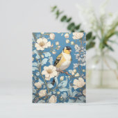 American Goldfinch William Morris Inspired ポストカード (スタンド正面)