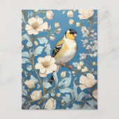 American Goldfinch William Morris Inspired ポストカード (正面)