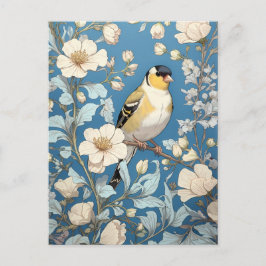 American Goldfinch William Morris Inspired ポストカード