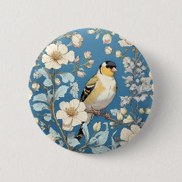 American Goldfinch William Morris Inspired 缶バッジ