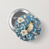 American Goldfinch William Morris Inspired 缶バッジ (正面&裏面)