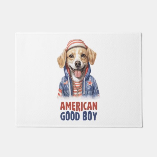 American GoodBoy Dog US Jacket Th July ドアマット (正面)