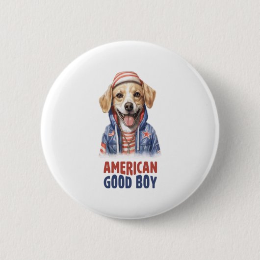 American GoodBoy Dog US Jacket Th July 缶バッジ (正面)