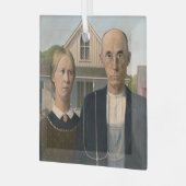 American Gothic：カントリーライフ貧しい農村農家 ガラスオーナメント (正面左)