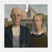 American Gothic：カントリーライフ貧しい農村農家 ガラスオーナメント (裏面)