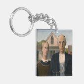 American Gothic：カントリーライフ貧しい農村農家 キーホルダー (正面左)