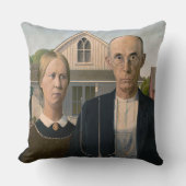 American Gothic：カントリーライフ貧しい農村農家 クッション (正面)