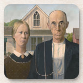American Gothic:カントリーライフ貧しい農村農家 コースター (正面)