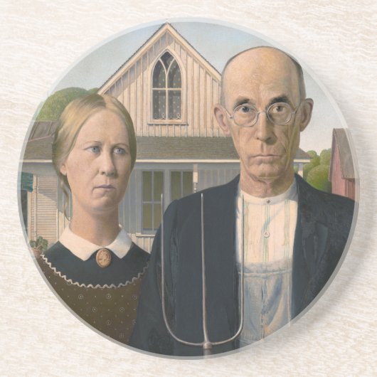 American Gothic:カントリーライフ貧しい農村農家 コースター (正面)