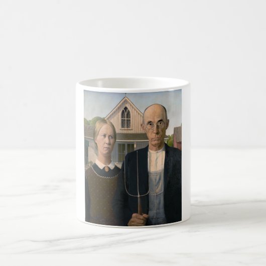 American Gothic：カントリーライフ貧しい農村農家 コーヒーマグカップ (中央)