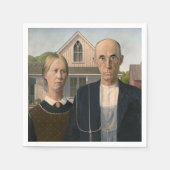 American Gothic：カントリーライフ貧しい農村農家 スタンダードカクテルナプキン (正面)