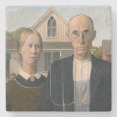 American Gothic:カントリーライフ貧しい農村農家 ストーンコースター (正面)