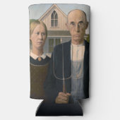 American Gothic：カントリーライフ貧しい農村農家 スリム缶クーラー (裏面)