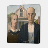 American Gothic：カントリーライフ貧しい農村農家 セラミックオーナメント (左)