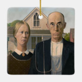 American Gothic：カントリーライフ貧しい農村農家 セラミックオーナメント (裏面)