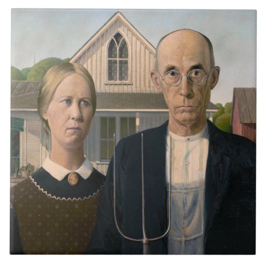 American Gothic：カントリーライフ貧しい農村農家 タイル (正面)