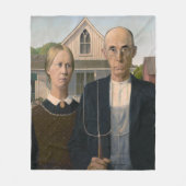 American Gothic：カントリーライフ貧しい農村農家 フリースブランケット (正面)